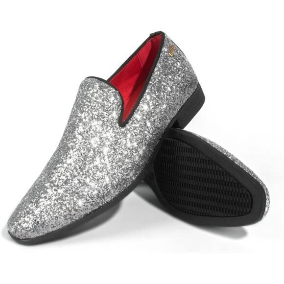 Men\'s Slip-On Loafers Driving Shoes Tuxedo Suit Elegant Practical Style Glitter